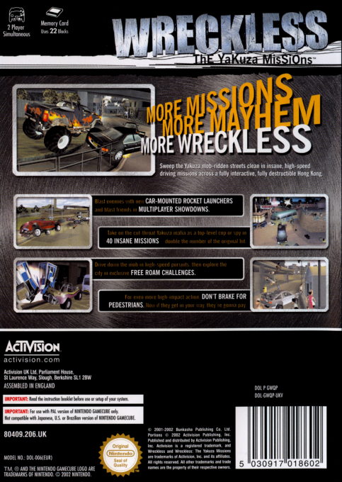 Wreckless : The Yakuza Missions dos