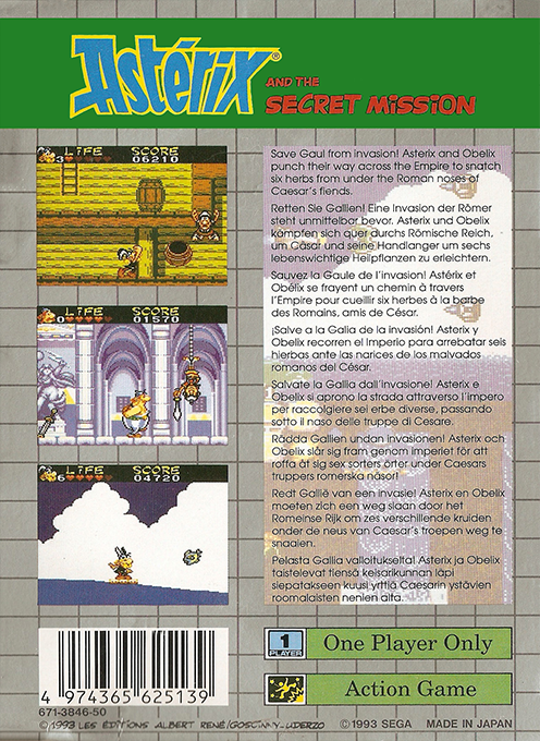 Astérix And The Secret Mission - Dos