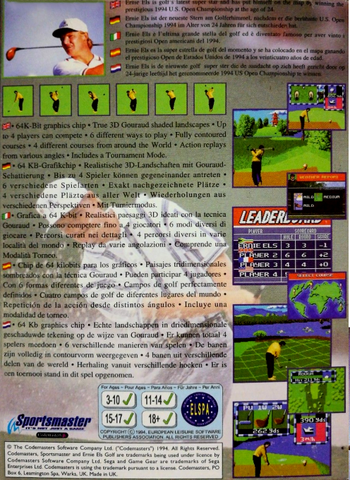 Ernie Els Golf - Dos