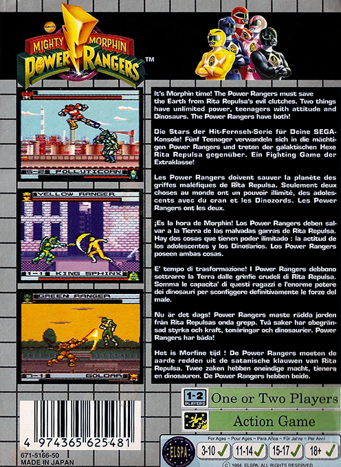 Mighty Morphin Power Rangers - Dos