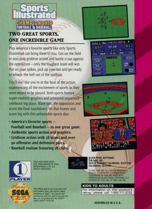 Sports Illustrated Championship Football & Baseball - Dos