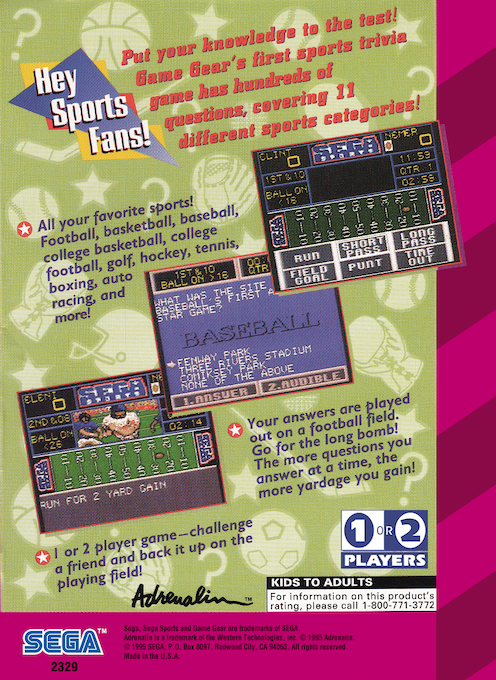 Sports Trivia - Dos