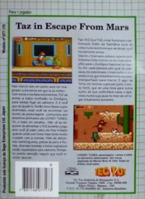 Taz in Escape from Mars - Dos