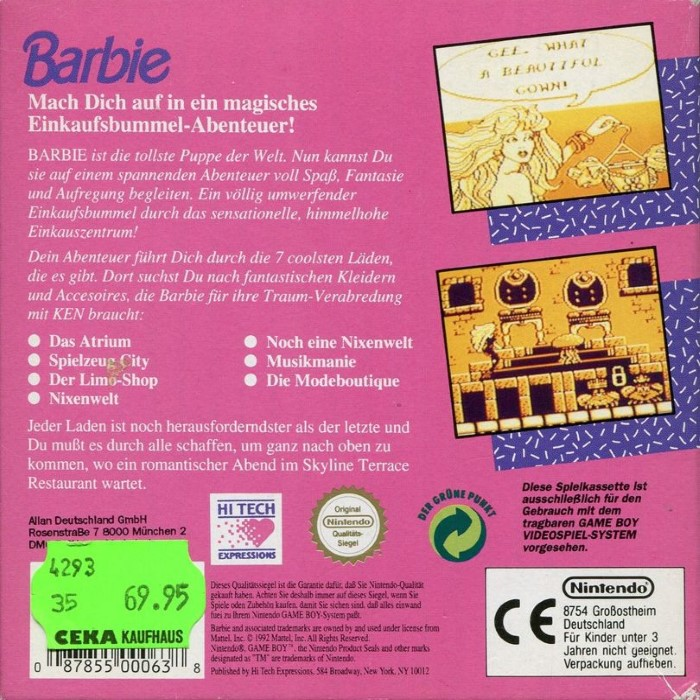 Barbie : Game Girl - Dos
