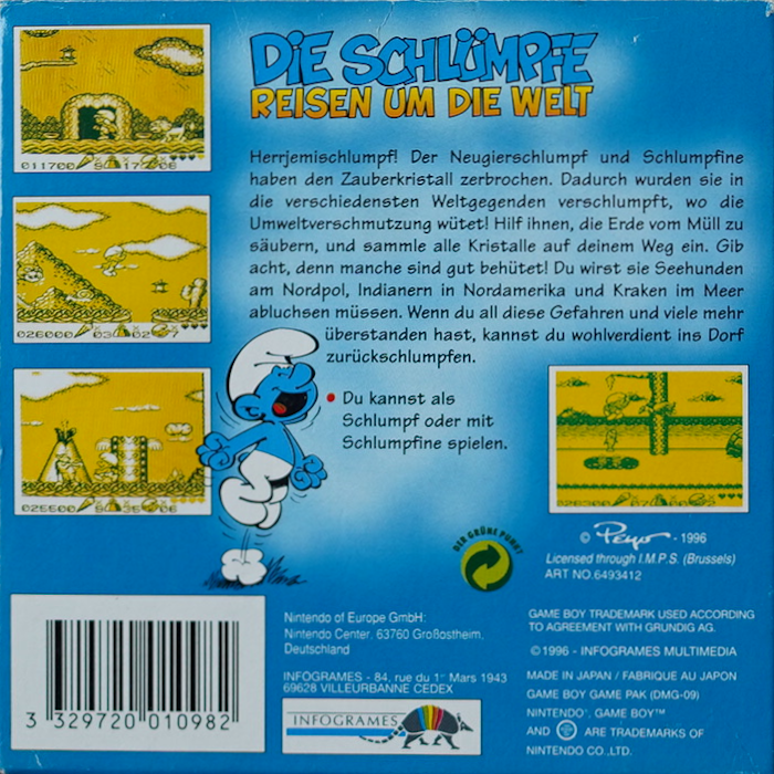 Les Schtroumpfs Autour du Monde - Dos