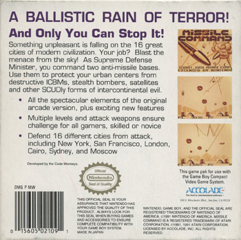 Missile Command - Dos