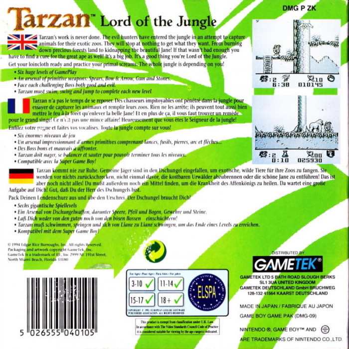 Tarzan : Lord of the Jungle - Dos