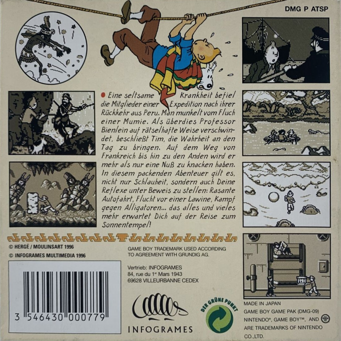 Tintin - Le Temple du Soleil - Dos