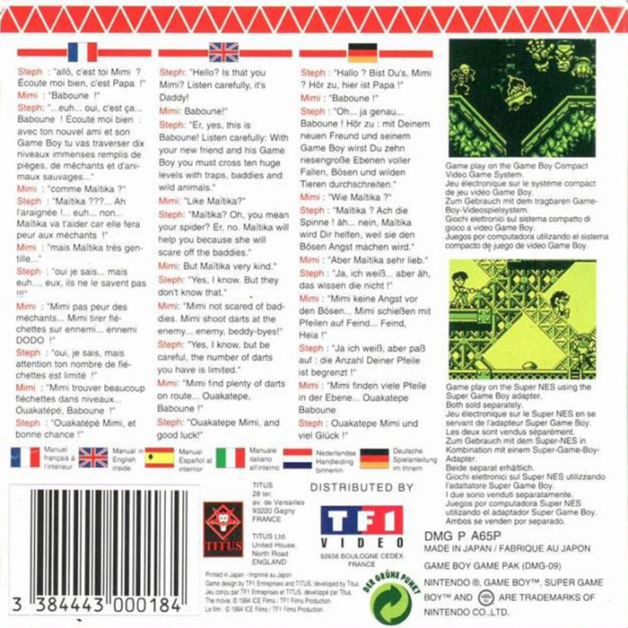 Un Indien dans la Ville - Dos