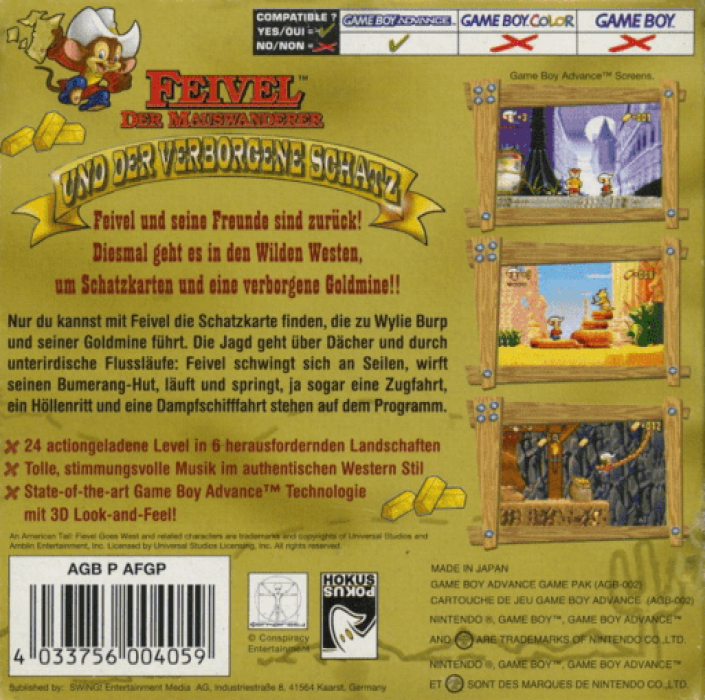Fievel Et Le Trésor Perdu - Dos