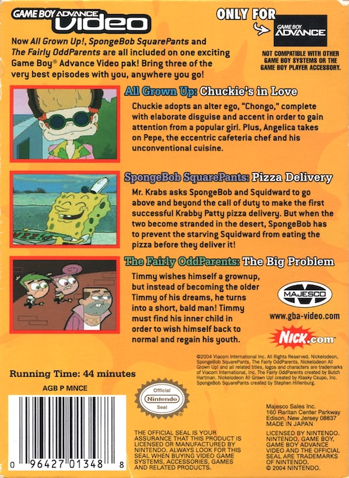 Game Boy Advance Video : Nicktoons Collection, Volume 1 - Dos