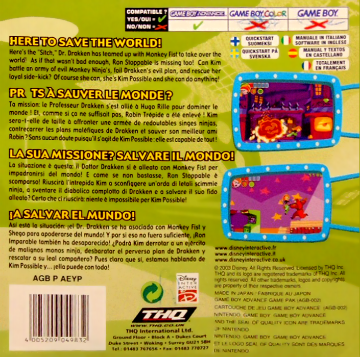 Kim Possible : Revenge of Monkey Fist - Dos