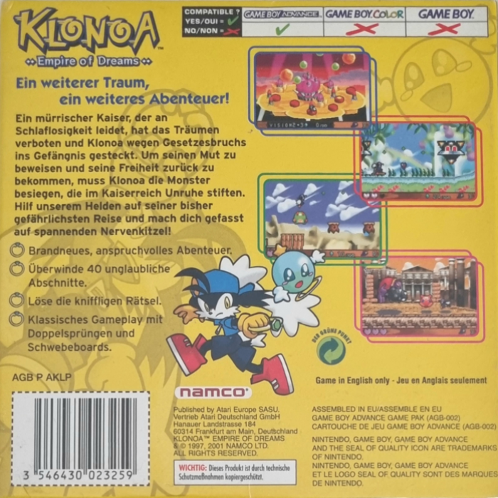 Klonoa : Empire of Dreams - Dos