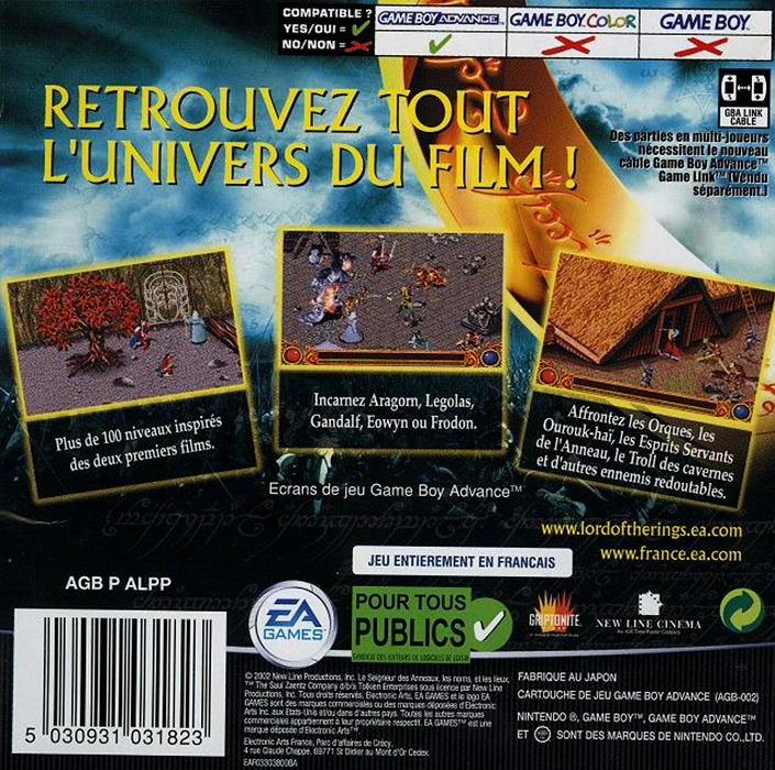 Le Seigneur des anneaux : Les Deux Tours - Dos