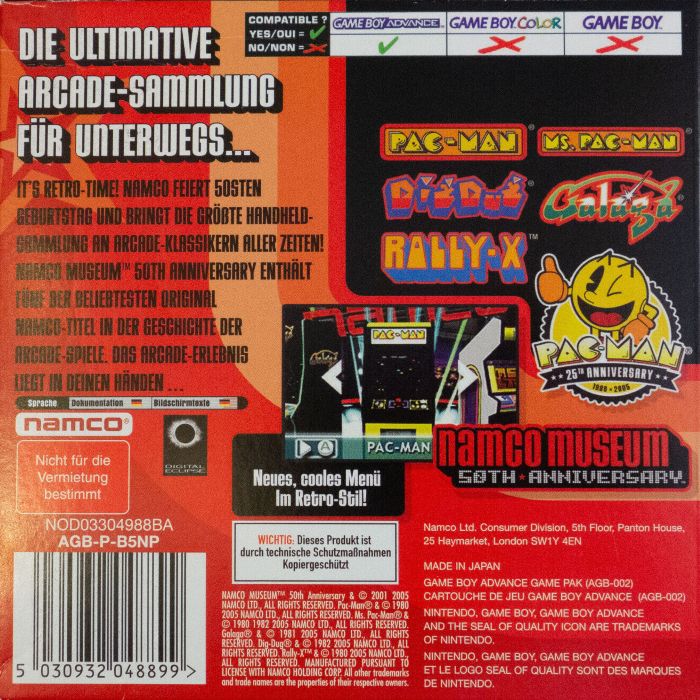 Namco Museum : 50th Anniversary - Dos