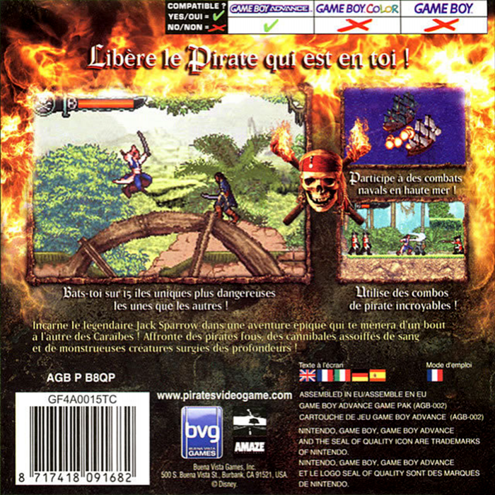 Pirates des Caraïbes : Le Secret du Coffre Maudit - Dos