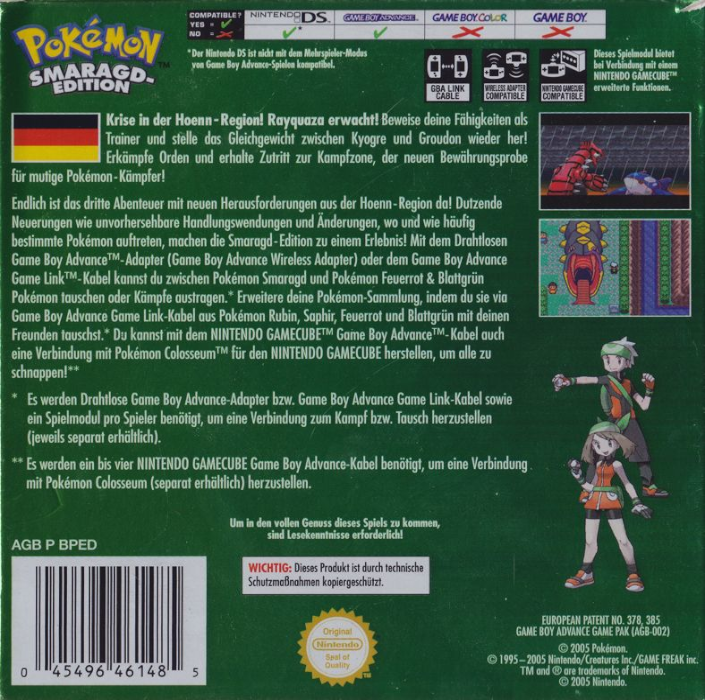 Pokémon : Version Emeraude - Dos
