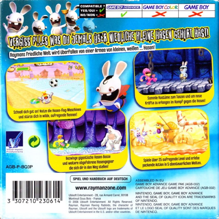 Rayman contre les Lapins Crétins - Dos