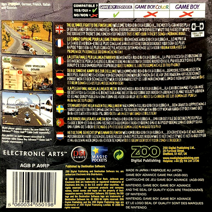 Road Rash: Jailbreak - Dos