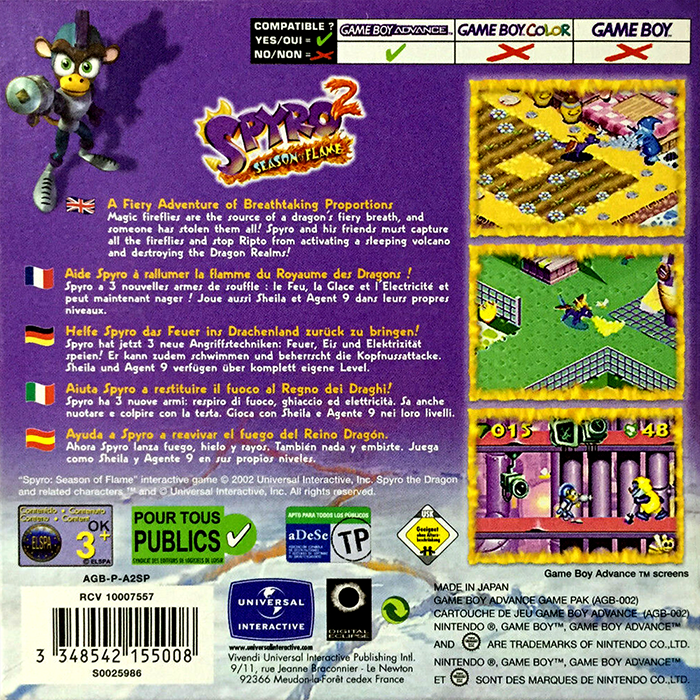Spyro 2 : Season of Flame - Dos