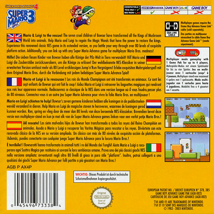 Super Mario Advance 4 : Super Mario Bros. 3 - Dos