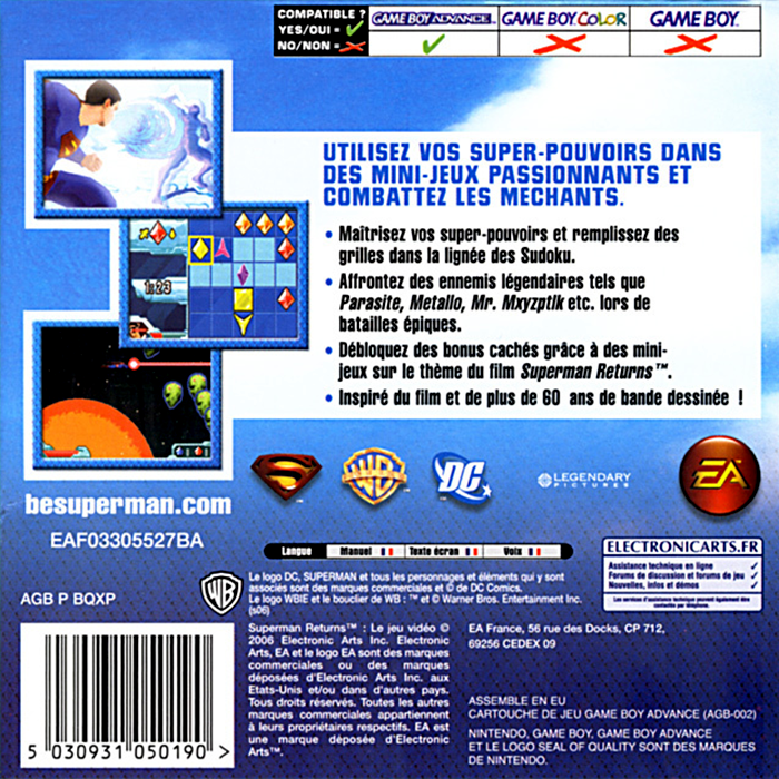 Superman Returns : La Forteresse de Solitude - Dos
