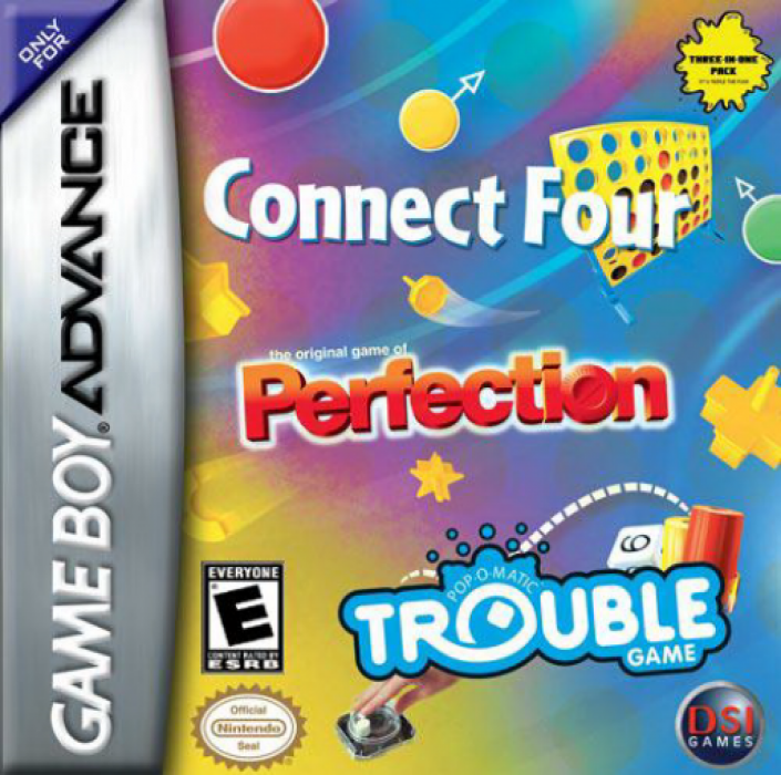 Three-in-One Pack : Connect Four + Perfection + Trouble