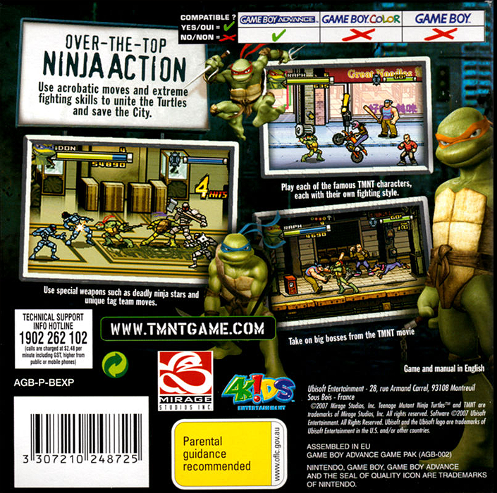 TMNT : Les Tortues Ninja - Dos