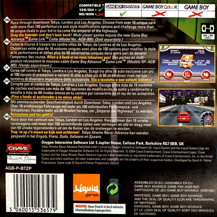 Tokyo Xtreme Racer Advance - Dos