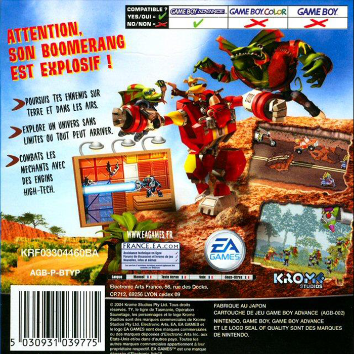 Ty le Tigre de Tasmanie 2 : Opération Sauvetage - Dos