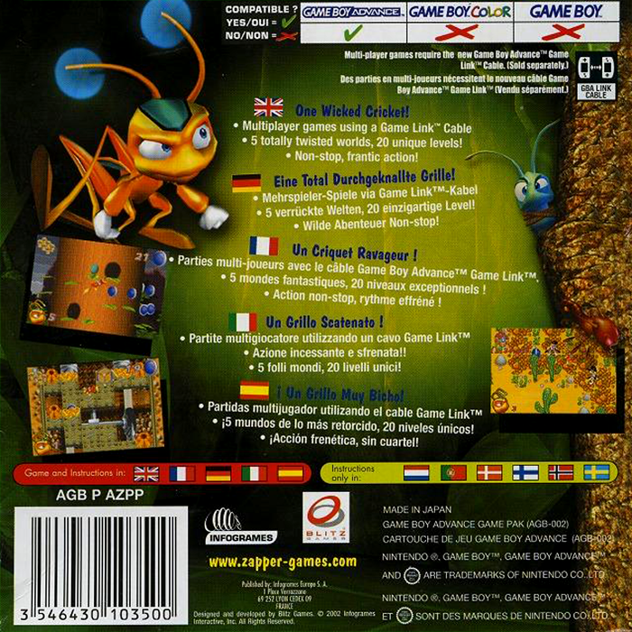 Zapper : One Wicked Cricket! - Dos