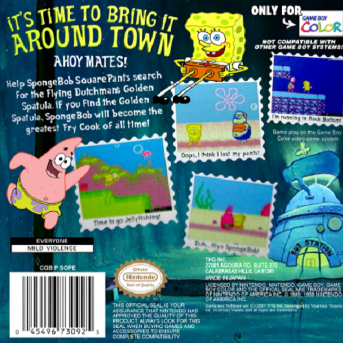 bob l'éponge : Legend of the Lost Spatula - Dos