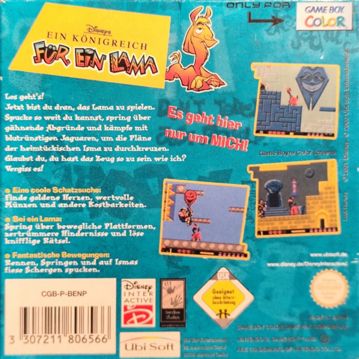 Kuzco, l'Empereur Mégalo - Dos