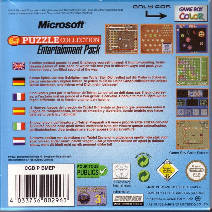 Microsoft : The 6 in 1 Puzzle Collection Entertainment Pack - Dos
