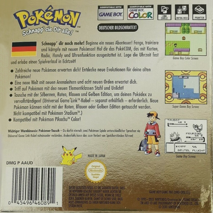 Pokémon : Version Or - Dos