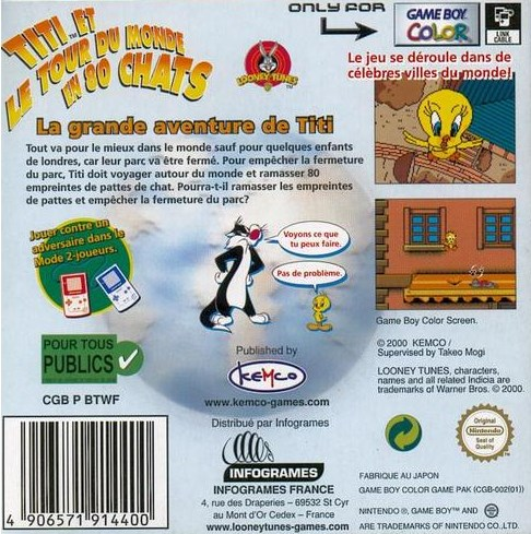 Titi et le tour du monde en 80 chats - Dos