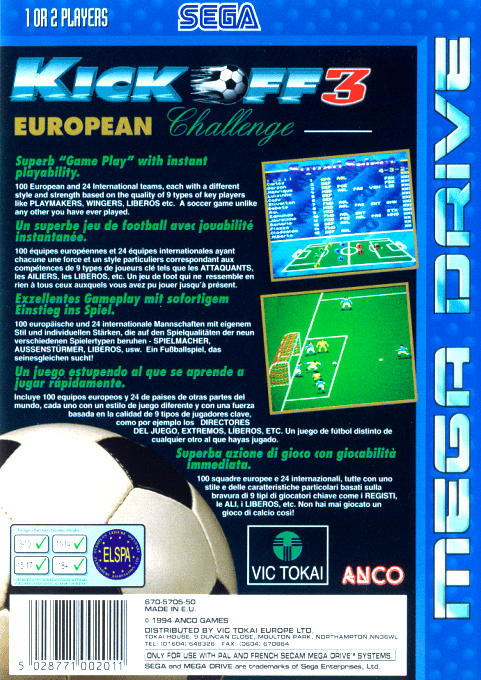 Kick Off 3 - European Challenge - Dos
