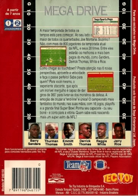 NFL Football '94 starring Joe Montana - Dos