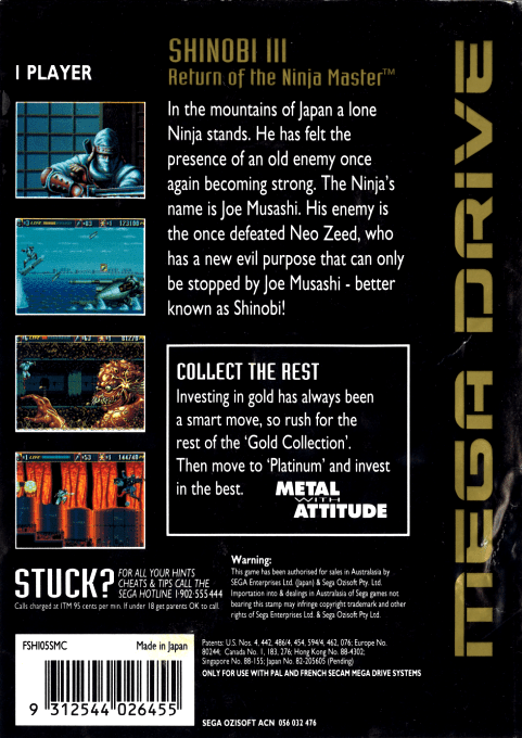 Shinobi III : Return of the Ninja Master - Dos