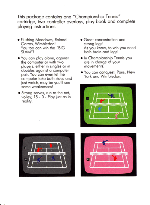 Championship Tennis - Dos