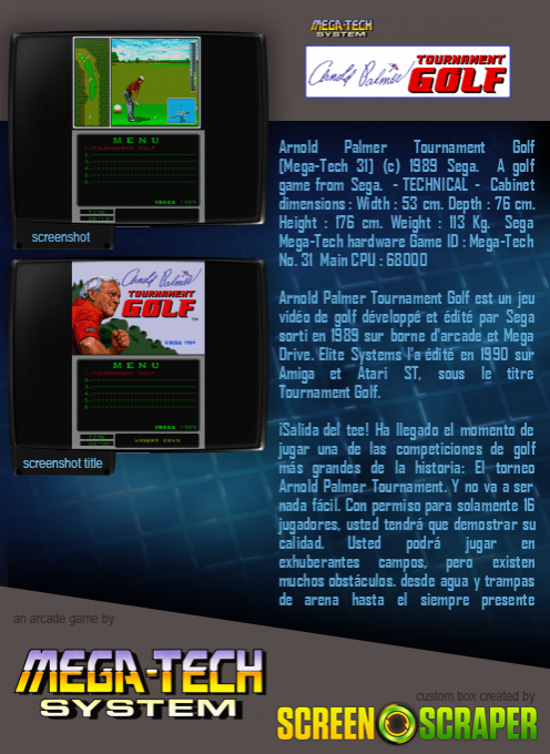 Arnold Palmer Tournament Golf (mega-tech) - Dos