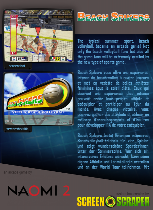 Beach Spikers: Virtua Beach Volleyball - Dos