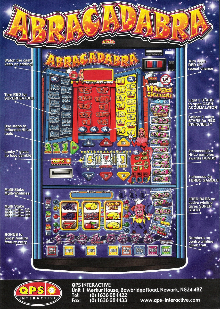 Abracadabra (BWB) (MPU4) (20/25/30p stake / £10/£15 jackpot) (set 1)