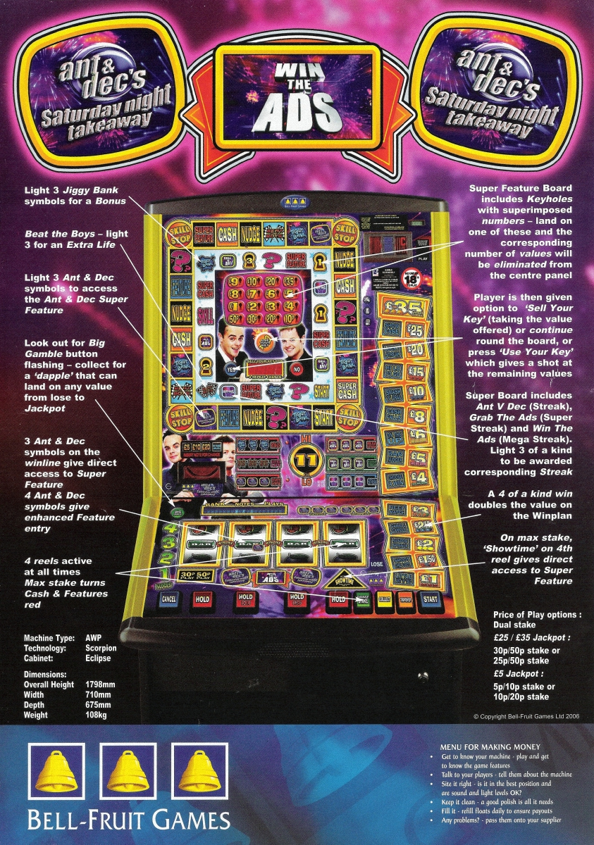 Ant & Dec's Saturday Night Takeaway Win The Ads (Bellfruit) (Scorpion 4) (set 1)