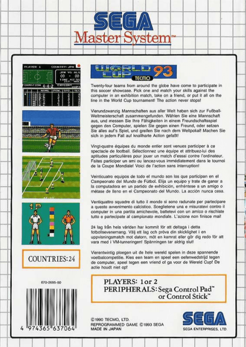 Tecmo World Cup '93 - Dos