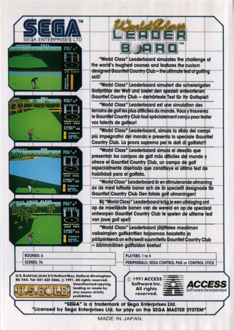 World Class Leader Board - Dos