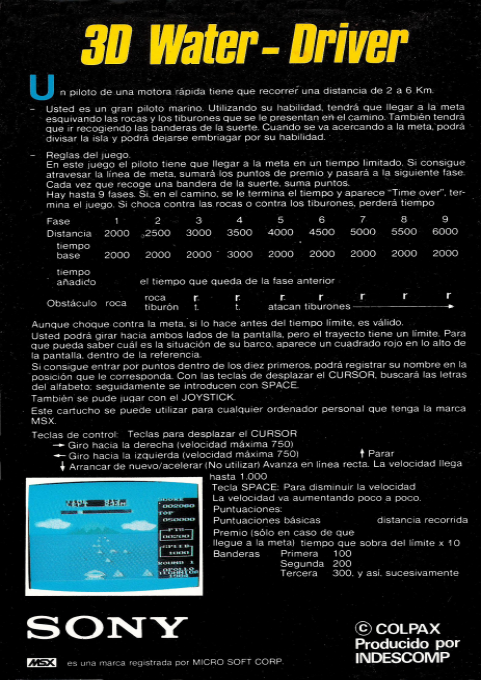 3D Water Driver - Dos