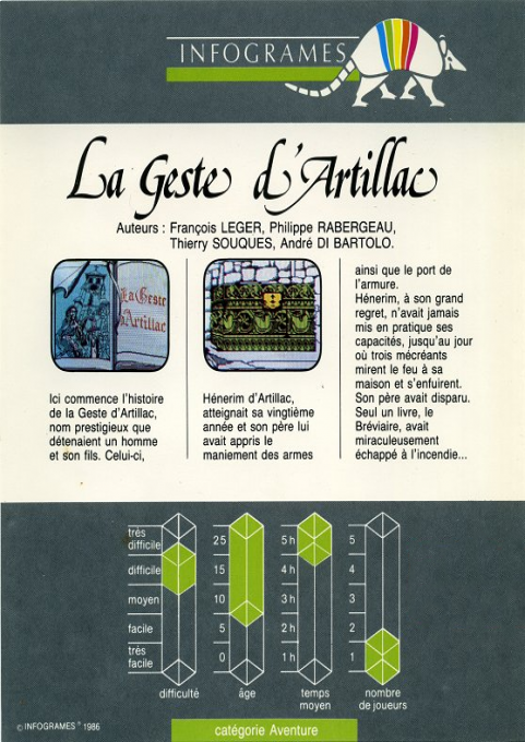 La Geste d'Artillac - Dos