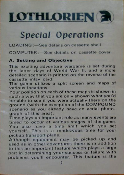 Special Operations - Dos