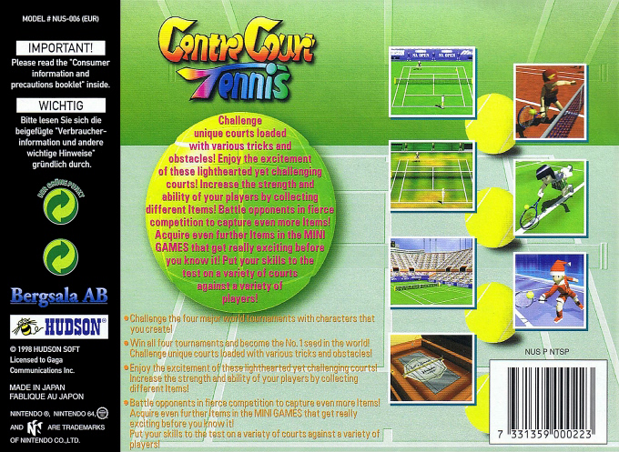 Centre Court Tennis - Dos